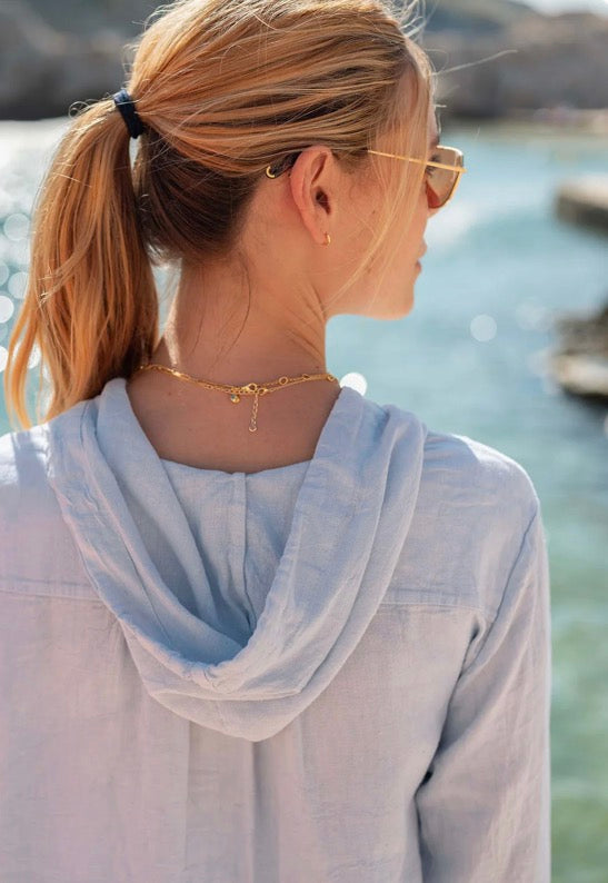 Mersea Hermosa Hoodie Tunic Zen Blue L/XL