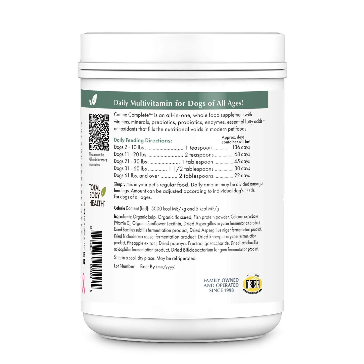 Wholistic Pet Organics Canine Complete 8oz