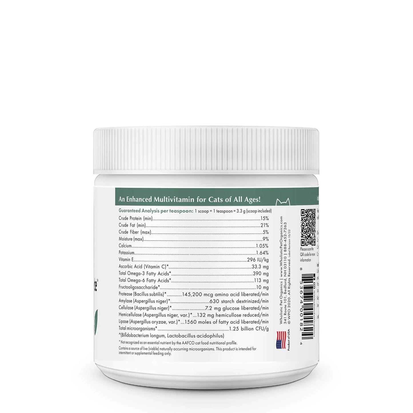 Wholistic Pet Organics Organic Pumpkin Feline Complete 4oz