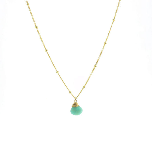 Lotus Jewelry Studio Amazonite Stone 16” Necklace Gold Vermeil