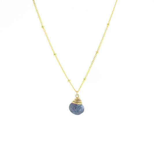 Lotus Jewelry Studio Dendritic Opal Stone 16” Necklace Gold Vermeil