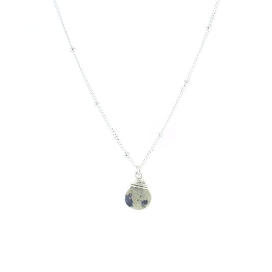 Lotus Jewelry Studio Dalmatian Jasper Stone 16” Necklace Sterling Silver