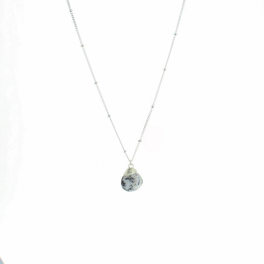 Lotus Jewelry Studio Dendritic Opal Stone 16” Necklace Sterling Silver
