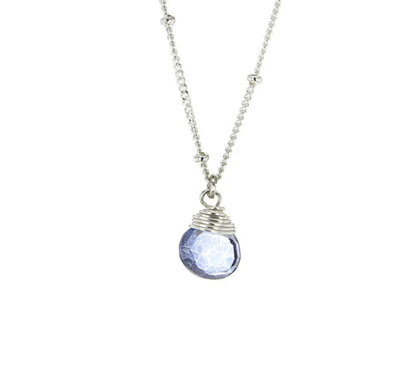 Lotus Jewelry Studio Purple Mystic Topaz Stone 16” Necklace Sterling Silver