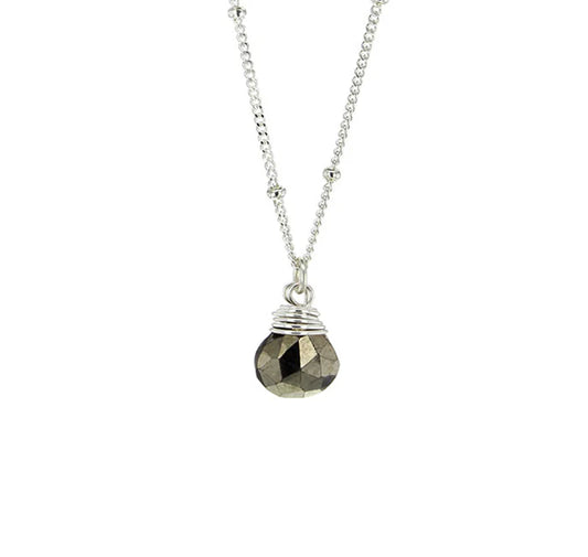 Lotus Jewelry Studio Pyrite Stone 16” Necklace Sterling Silver
