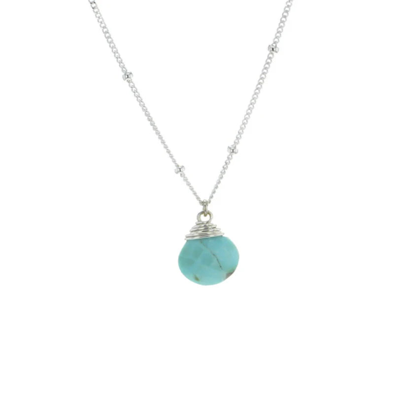 Lotus Jewelry Studio Turquoise Stone 16” Necklace Sterling Silver