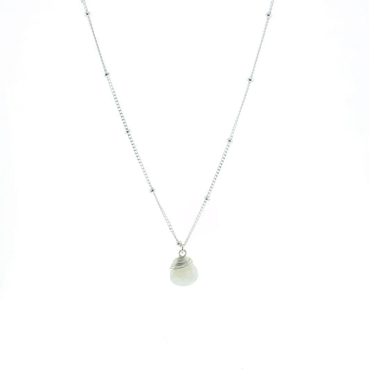Lotus Jewelry Studio White Chalcedony Stone 16” Necklace Sterling Silver