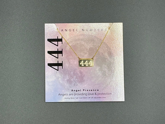 Lotus Jewelry Studio Gold Angel Number 444 16” Necklace