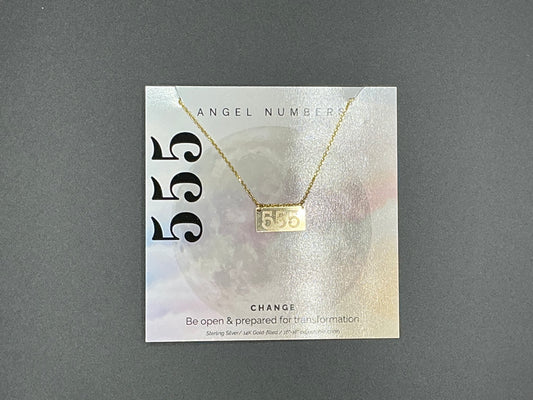 Lotus Jewelry Studio Gold Angel Number 555 16” Necklace