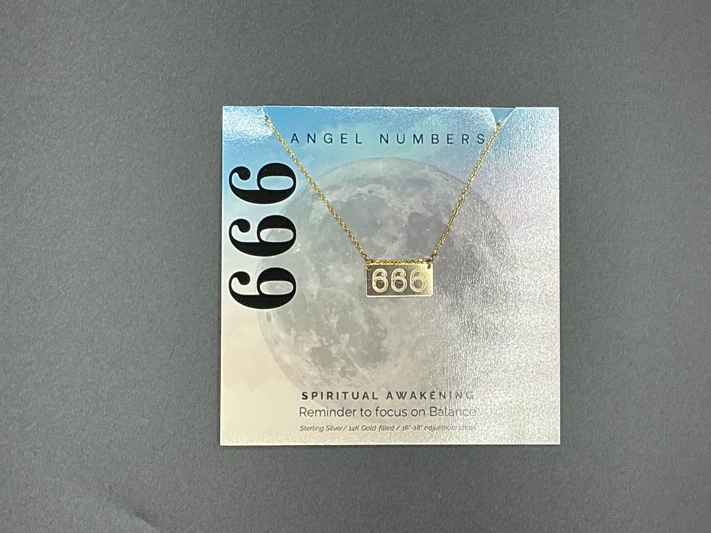 Lotus Jewelry Studio Gold Angel Number 666 16” Necklace