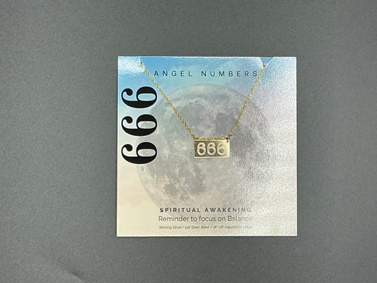 Lotus Jewelry Studio Gold Angel Number 666 16” Necklace