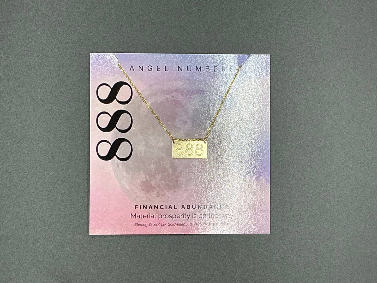 Lotus Jewelry Studio Gold Angel Number 888 16” Necklace