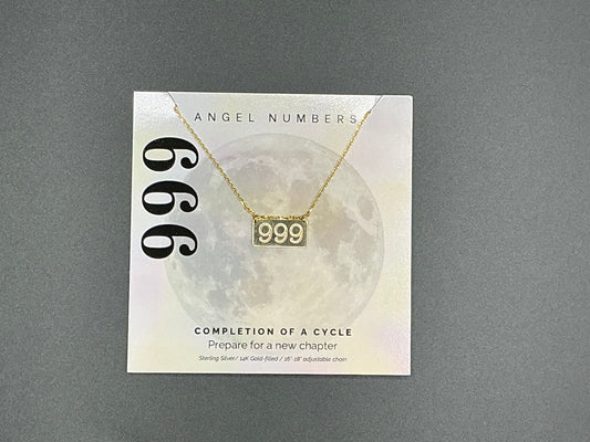 Lotus Jewelry Studio Gold Angel Number 999 16” Necklace