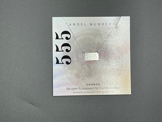 Lotus Jewelry Studio Silver Angel Number 555 16” Necklace