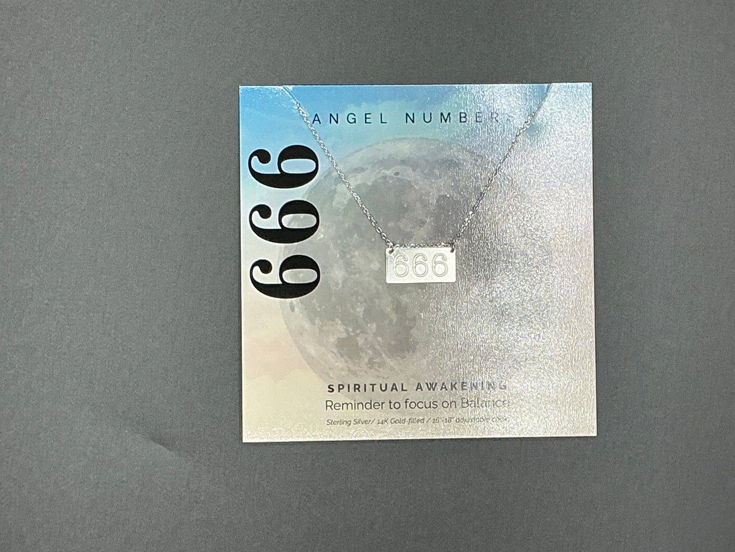 Lotus Jewelry Studio Silver Angel Number 666 16” Necklace