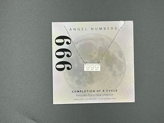 Lotus Jewelry Studio Silver Angel Number 999 16” Necklace