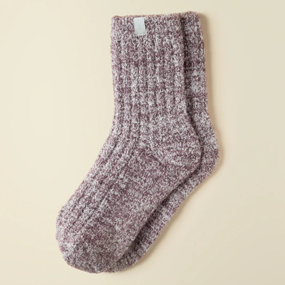 Softies Marshmallow Crew Socks Driftwood