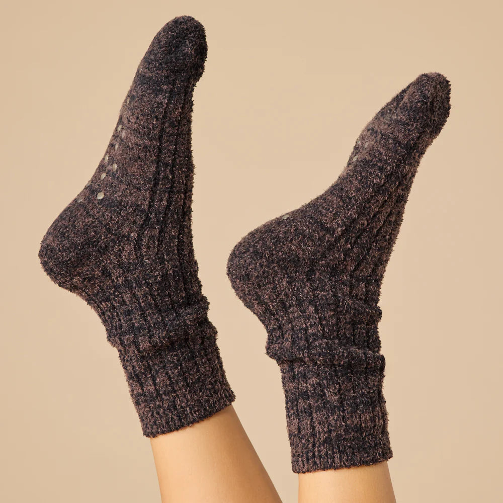 Softies Marshmallow Crew Socks Light Heather Espresso