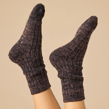 Softies Marshmallow Crew Socks Light Heather Espresso