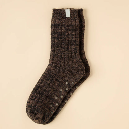 Softies Marshmallow Crew Socks Light Heather Espresso