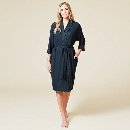 Softies Dream shawl Collar Robe Black S/M