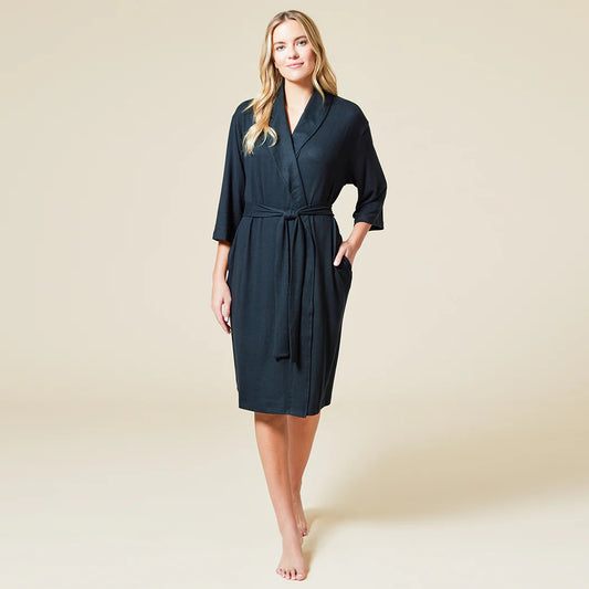 Softies Dream Shawl Collar Robe Black L/XL