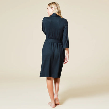 Softies Dream shawl Collar Robe Black S/M