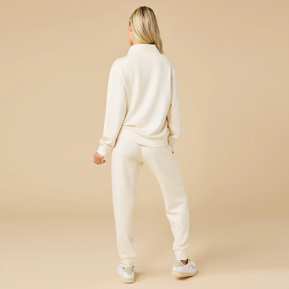 Softies Dream Tech 1/4 Zip Jogger Set Almond Size M