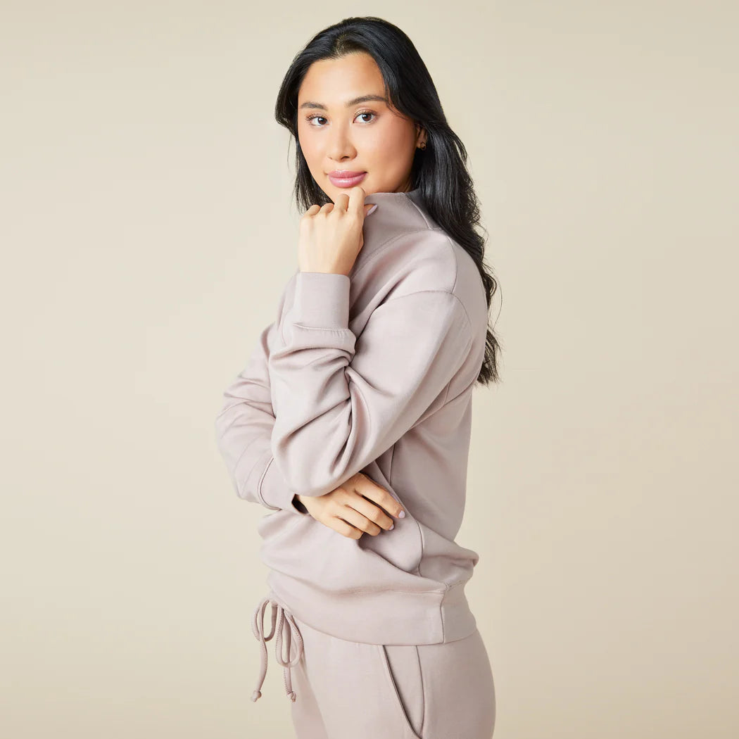 Softies Dream Tech 1/4 Zip Jogger Set Almond Size M