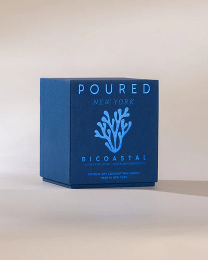 Poured New York Biocoastal 10oz Soy Wax Candle-Saltwater/Gualac/Ambergris/Grapefruit