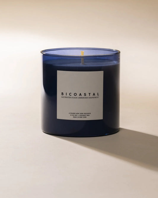 Poured New York Biocoastal 10oz Soy Wax Candle-Saltwater/Gualac/Ambergris/Grapefruit