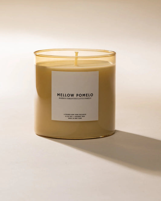 Poured New York Mellow Pomelo 10oz Soy Wax Candle-Bamboo/Osmanthus with lotus/Pomelo
