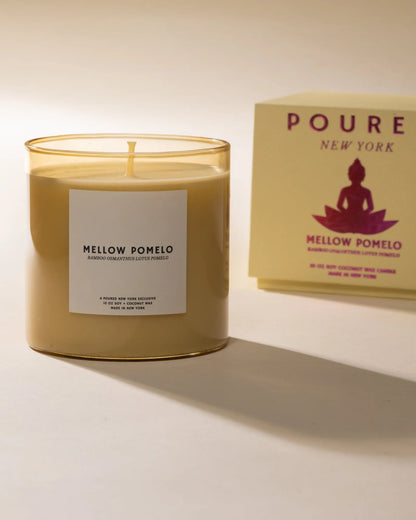 Poured New York Mellow Pomelo 10oz Soy Wax Candle-Bamboo/Osmanthus with lotus/Pomelo