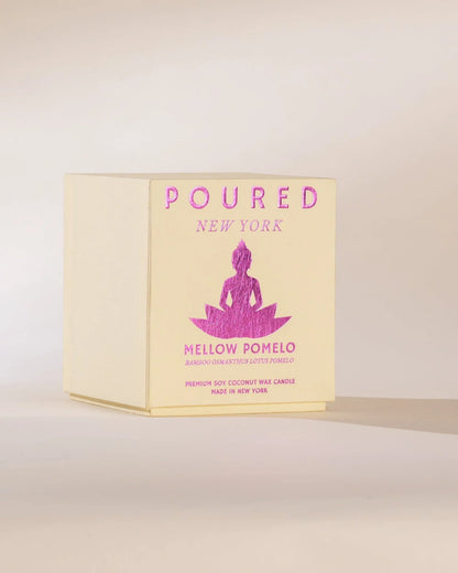 Poured New York Mellow Pomelo 10oz Soy Wax Candle-Bamboo/Osmanthus with lotus/Pomelo