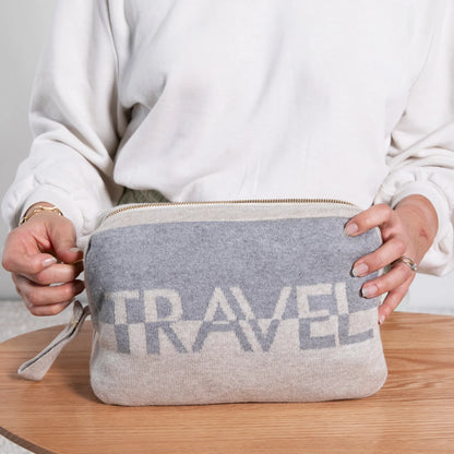 Pink Lemonade Dual Travel Organic Cotton Travel Blanket & Eye Mask Linen Sand