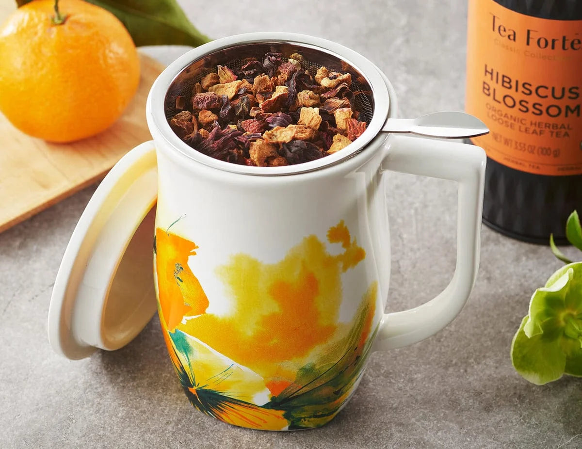 Tea Forte Wild Poppy Steeping Cup with Infuser