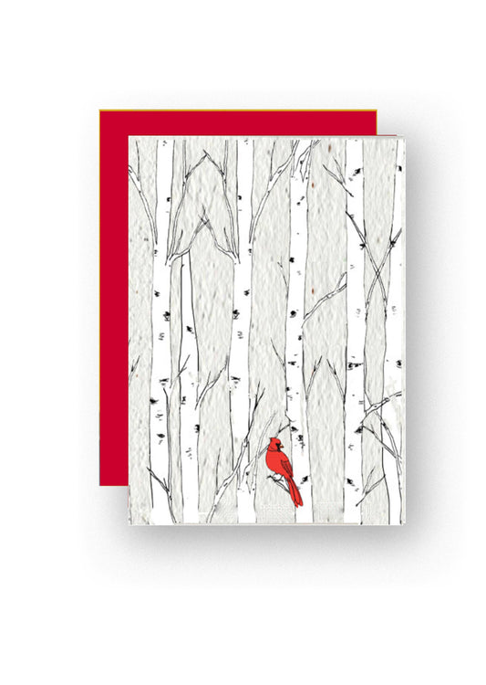 Card Christmas Cardinal Wildflower Seed Paper Greeting Card