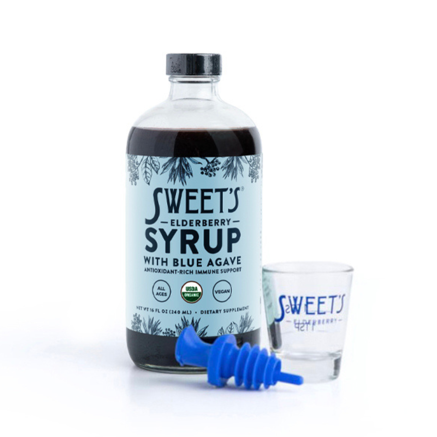 Elderberry Syrup with Blue Agave (SHELF STABLE) - 16 oz